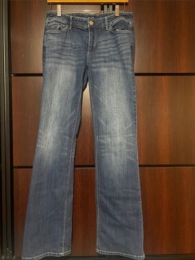 White House Black Market Women's Blue Flare Jeans